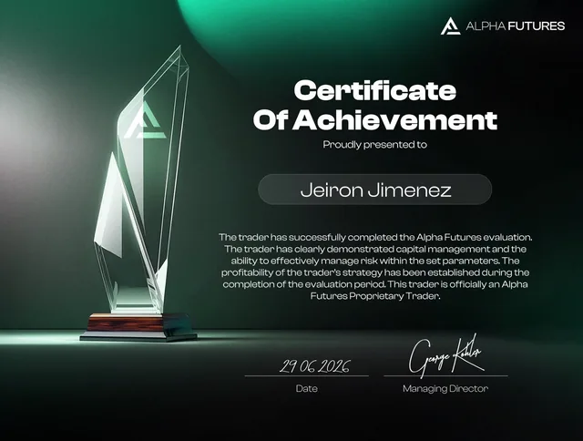 Certificado de Alpha Futures de Jeiron